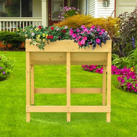 Raised Wooden V Planter Elevated Vegetable Flower Bed Free Standing