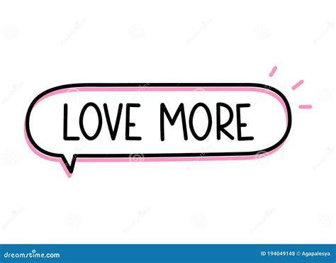 Love More Inscription Handwritten Lettering Illustration Black Vector