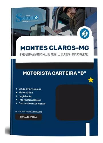 Apostila Motorista Carteira D Montes Claros Mg Editora Solu O