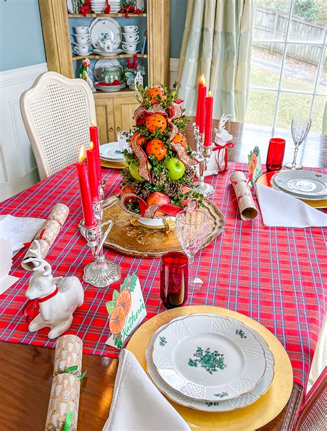 Christmas Table With Williamsburg Fruit Topiary Pender Peony A