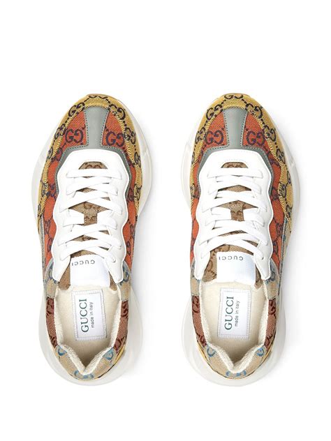 Gucci Womens Rhyton Gg Multicolor Trainer Modesens