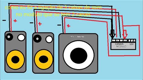 como fazer a ligação de 3 caixas de som em um modulo automotivo de 2