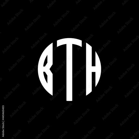 BTH letter logo design. BTH letter in circle shape. BTH Creative three ...