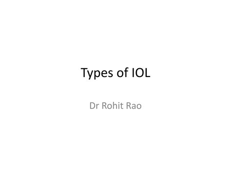 Types Of Iol