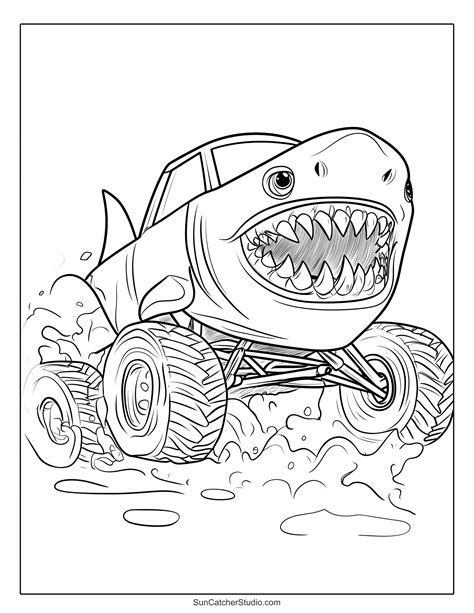 Monster Truck Coloring Sheet 6