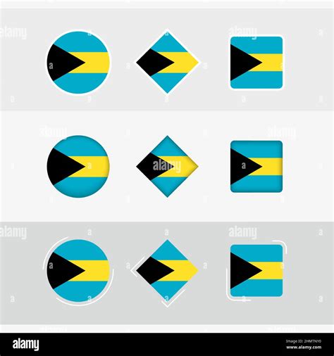 The Bahamas Flag Icons Set Vector Flag Of The Bahamas Three Versions