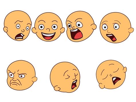 Premium Vector | Basic character facial expression for animation