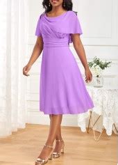 ROTITA Layered Light Purple Round Neck Sleeveless Dress Rotita