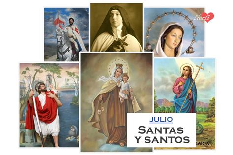 Santas santos y santoral católico del mes de julio