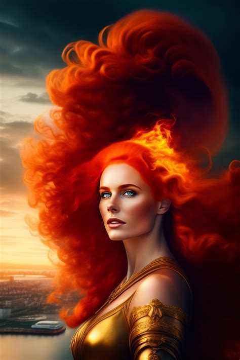 Lexica Beautiful Majestic Female Irish God With Flaming Red Hair