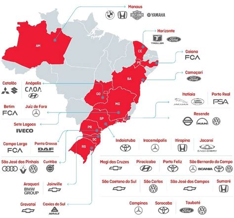 Mapa Todas As F Bricas De Carros Motos E Caminh Es Est O Paradas No