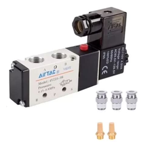 Válvula Solenoide Neumática Airtac 4vair Bobina Simple Opera Meses