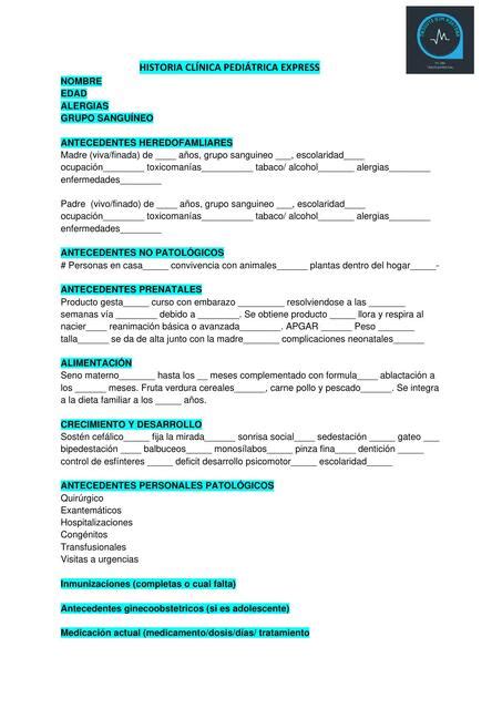 Formato De Historia Clinica Pediatria Uv Studocu Images And Photos Finder