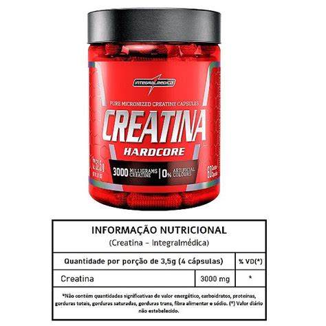 Creatina Hardcore Integralm Dica C Psulas Bs Nutrition