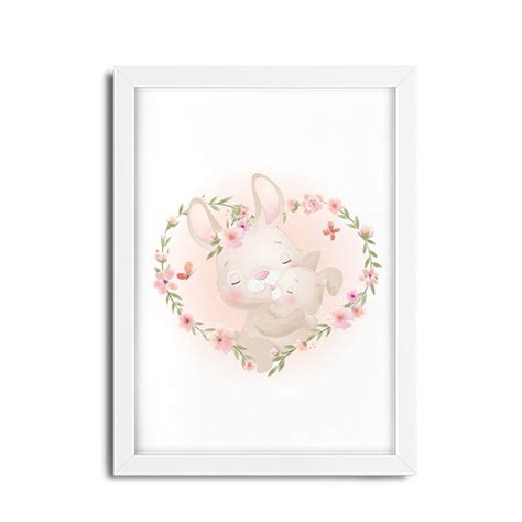 Quadro Decorativo Quarto Infantil Coelho 5014g2 Elo7