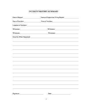 Fillable Online Incident Report Packet Updated Fax Email Print