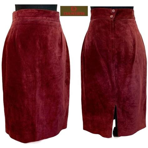 Danier Skirts Danier Leather Vintage Burgundy Suede Pencil Skirt