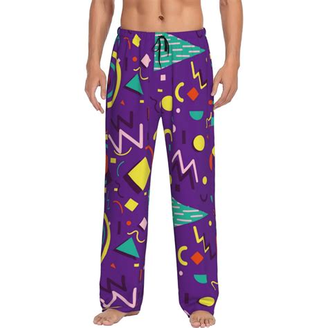 Haiem Retro 80s Style Men S Pajama Pants Ultra Lightweight Pjs Bottoms Sleepwear Bottom Pants