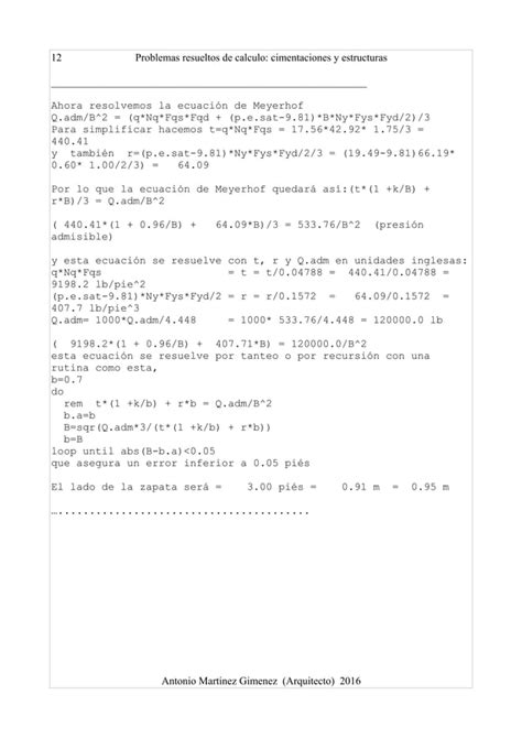 Problemas Resueltos De Calculo Cimentaciones Y Estructuras Pdf