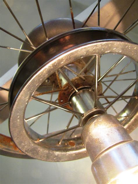 Hanging Ceiling Light Made From 2 Repurposed Bike Tire Rims