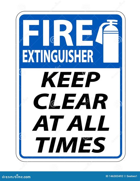 Fire Extinguisher Keep Clear Sign on White Background,Vector ...