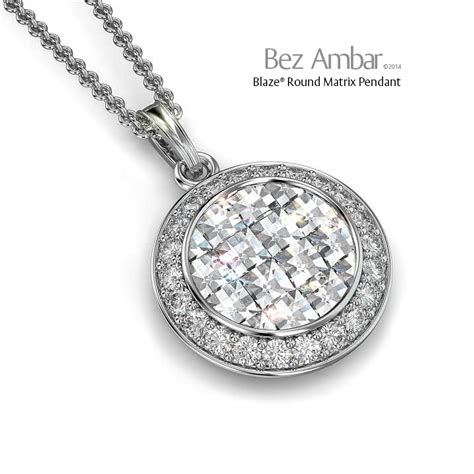 Bezel Set Diamond Pendant Matrix Style Bez Ambar Original Designer