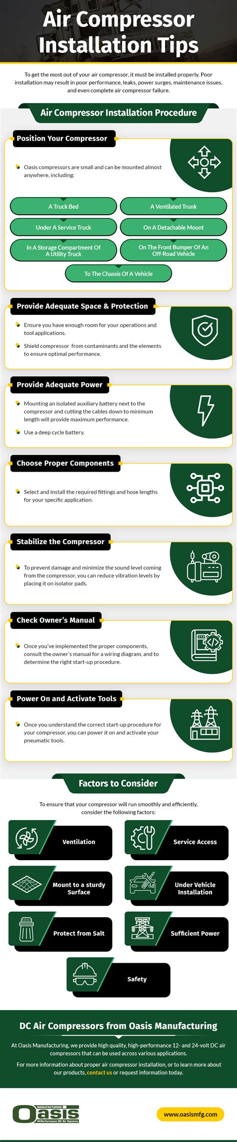 Air Compressor Installation Tips - Oasis Manufacturing