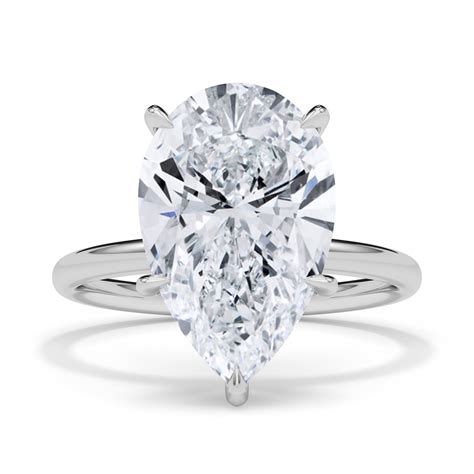 Pear Cut Hidden Halo Diamond Ring