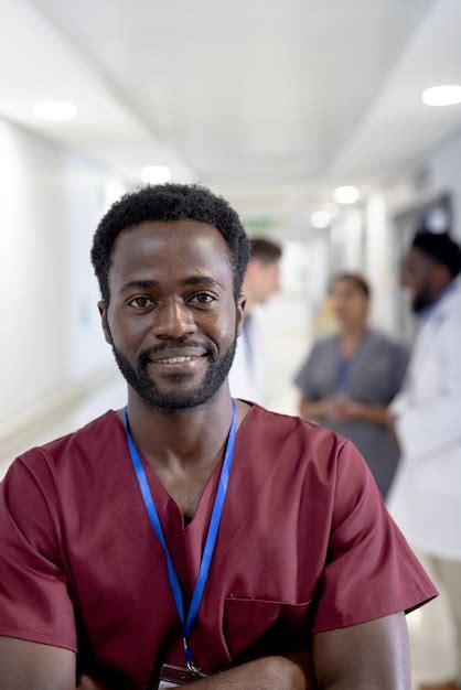 Premium Photo Portrait Of Happy African American Male Doctor With