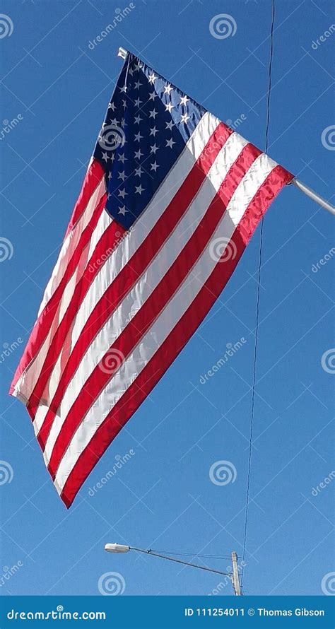 United States Flag Flapping In The Wind Stock Image Image Of