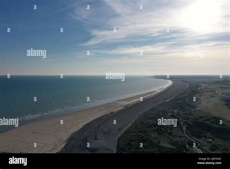 aerial photograph  littlehampton coastline west sussex stock photo