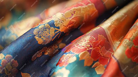 Traditional Korean Hanbok Fabric Detail with Vibrant Colors and ...