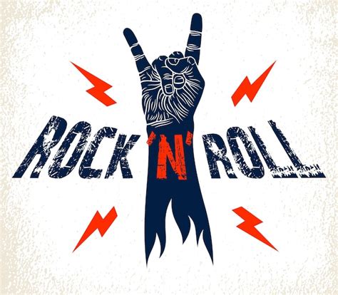 Signo de mano de rock con relámpagos gesto de rock and roll de música