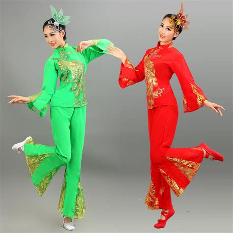 Chinese Folk Dance Dress For Women Yangko Dance Costume Twisting Yangko Costume Suit Chinese Fan