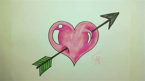 Learn How To Draw A Cute Heart With An Arrow Icanhazdraw Youtube