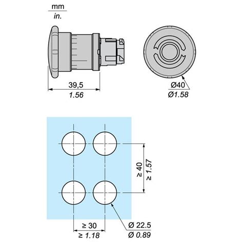 Bouton coup de poing Schneider tête rouge diamètre 22 ZB4BS8447