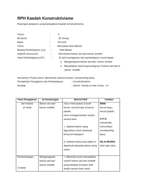 PDF RPH Kaedah Konstruktivisme DOKUMEN TIPS