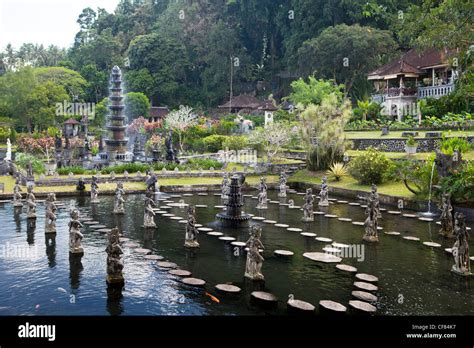 Indonesia Asia Bali Island Tirta Gangga Water Palace Garden Water