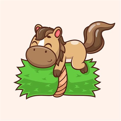 vektor ilustrasi kuda  lucu  vektor berkualitas tinggi