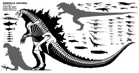 Godzilla Size Comparison Skeletal Godzilla Know Your Meme