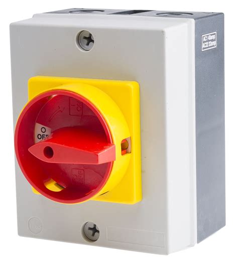 Rs Pro 3p Pole Panel Mount Isolator Switch 40a Maximum Current 18 5kw Power Rating Ip65 Rs