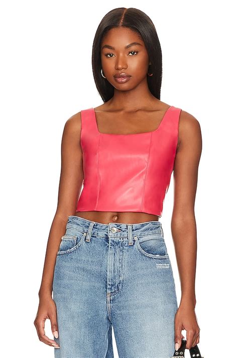 LBLC The Label X REVOLVE Benny Faux Leather Bustier In Hot Pink REVOLVE