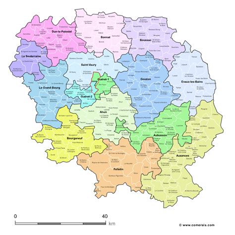 Carte Des Nouveaux Cantons De La Creuse Avec Villes Et Communes