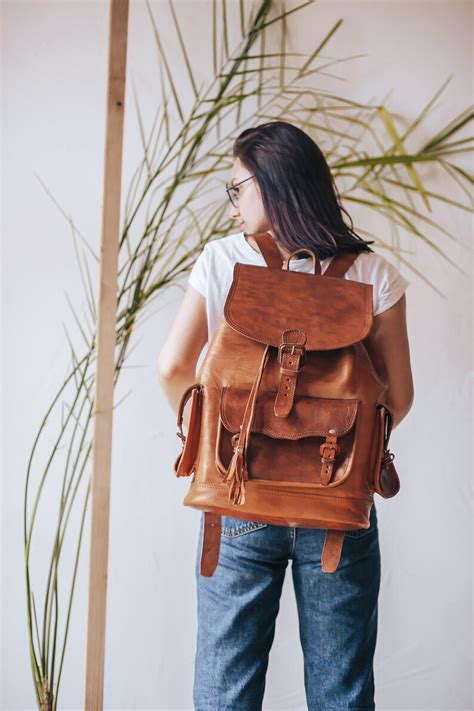 Leather Backpack Brown Leather Backpack Travel Backpack | Etsy