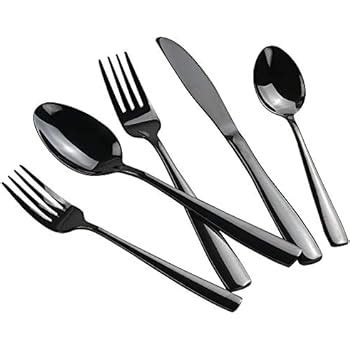 Berglander Flatware Set Black Gold Piece Black Flatware Piece