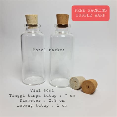 Jual Botol Kaca Ml Tutup Kayu Gabus Natural Kota Depok Botol