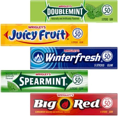 Wrigley Doublemint, Spearmint, Juicy Fruit, Big Red, Winterfresh ...