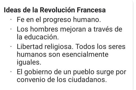 ideas de la revolución francesa Brainly lat