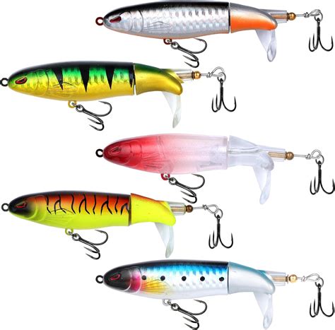 Amazon EXAURAFELIS 5PCS Fishing Lures Whopper Plopper Fishing