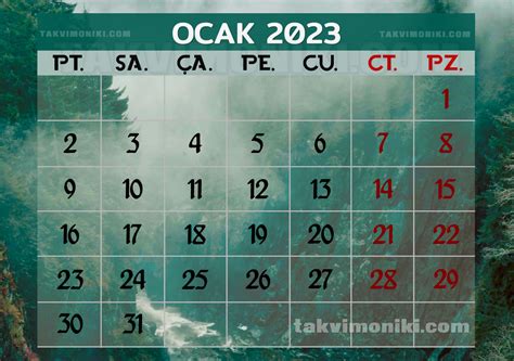 Kalender Ocak 2023 Takvim 2023 Takvim 2023 Ocak Kalender Ocak 2023